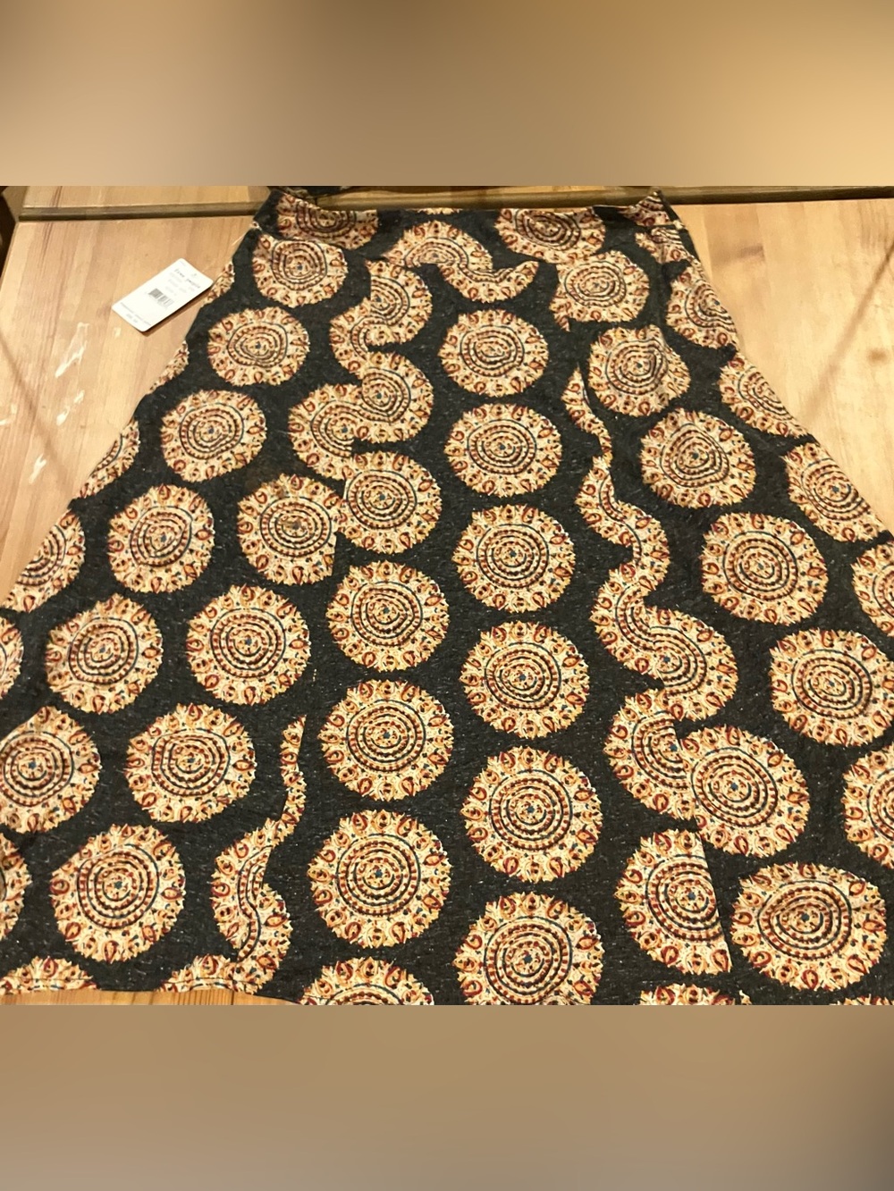 NWT Free People Bohemian Circle-Print Midi Skirt in Grey and Cream Size Large - Picture 8 of 10